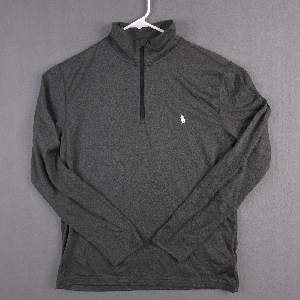 Polo Ralph Lauren Performance Mens Small Gray Quarter Zip Long Sleeve Pullover